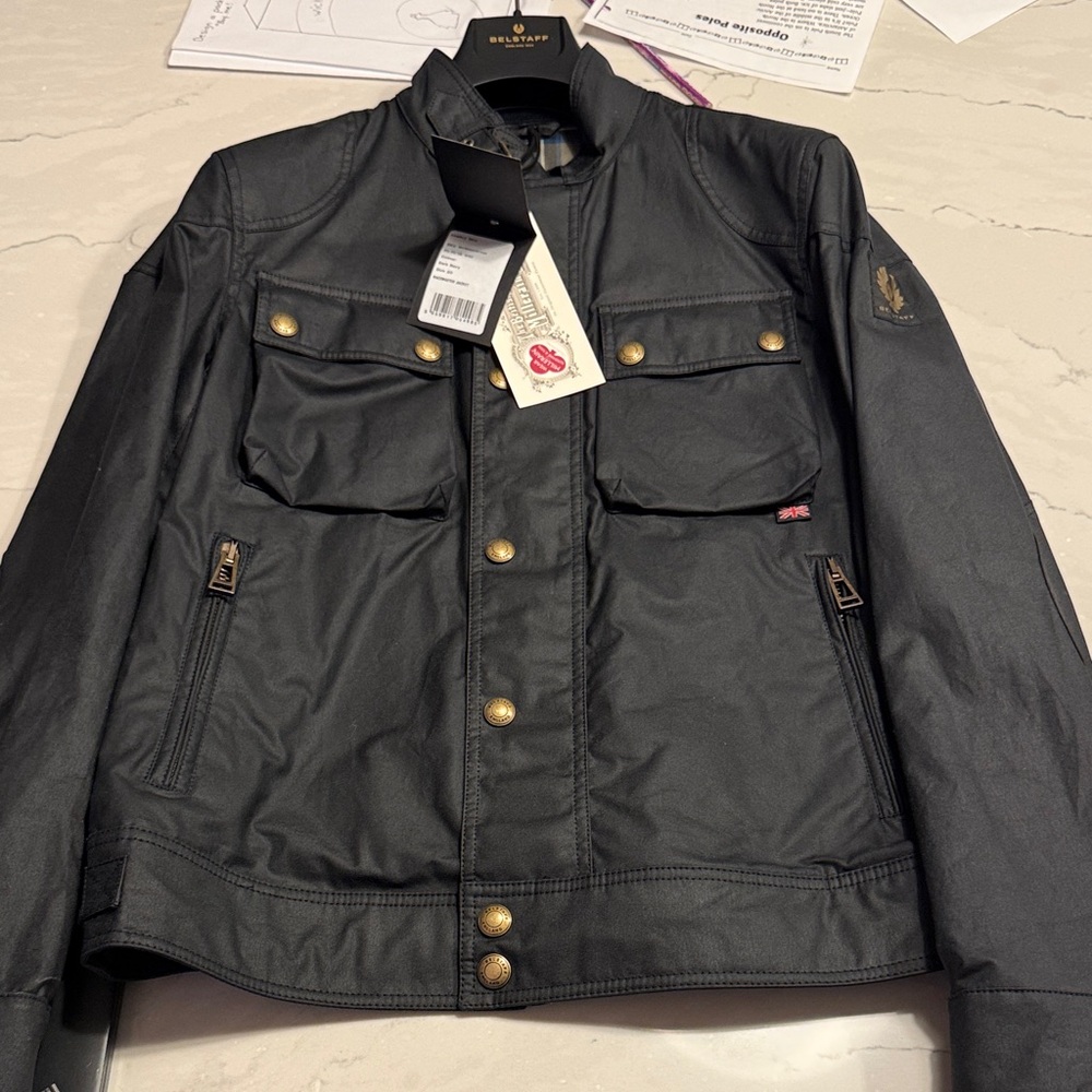 Belstaff Navy Military Jacket with Gold Accents